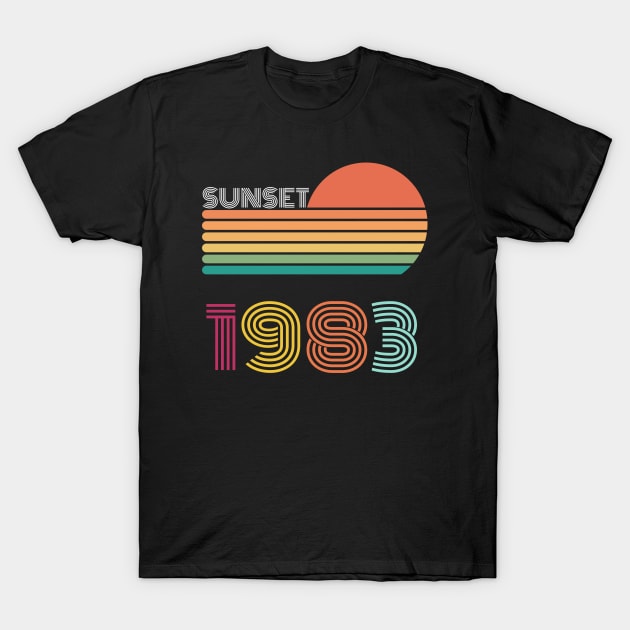 Sunset Retro Vintage 1983 T-Shirt by Happysphinx